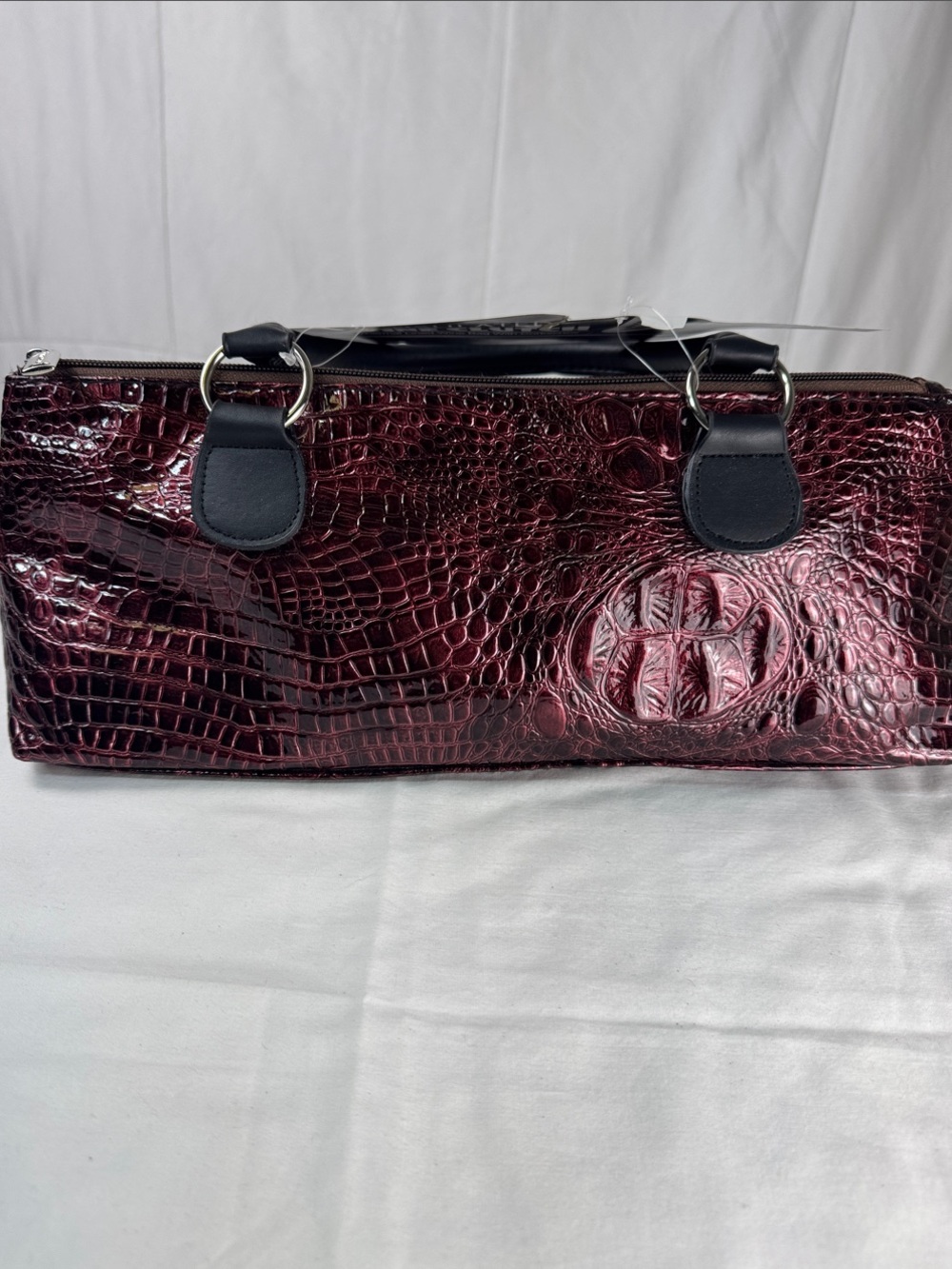 Primeware Insulated Wine Clutch Croc Embossed Burgundy Bag Corkscrew Gift